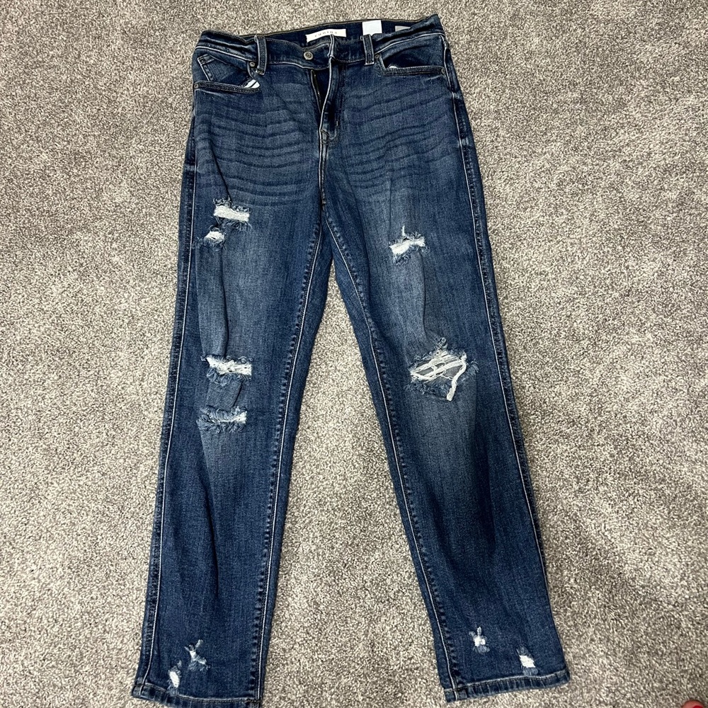 Eunina Distressed High Rise Boyfriend Jeans